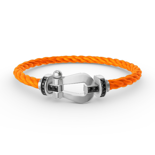 [Luna Brilliance]FORCE LARGE HORSESHOE BLACK DIAMOND BRACELET SILVER