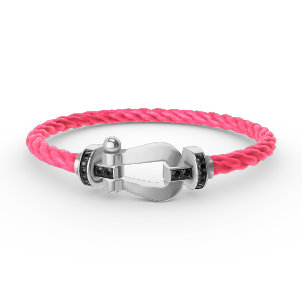 [Luna Brilliance]FORCE LARGE HORSESHOE BLACK DIAMOND BRACELET SILVER
