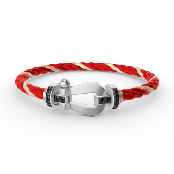 [Luna Brilliance]FORCE LARGE HORSESHOE BLACK DIAMOND BRACELET SILVER