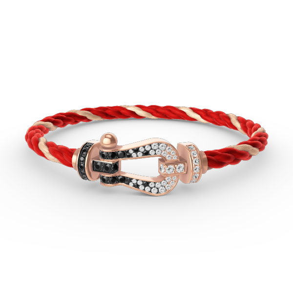 [Luna Brilliance]FORCE LARGE HORSESHOE BLACK WHITE DIAMOND BRACELET ROSE GOLD