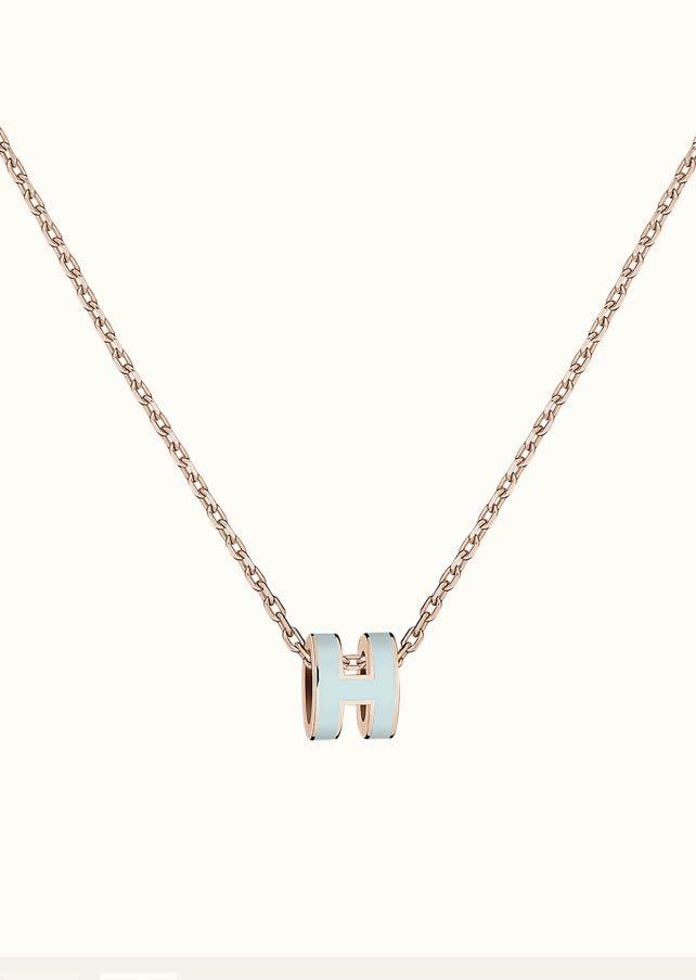 [Luna Brilliance]POP H LIGHT BLUE NECKLACE