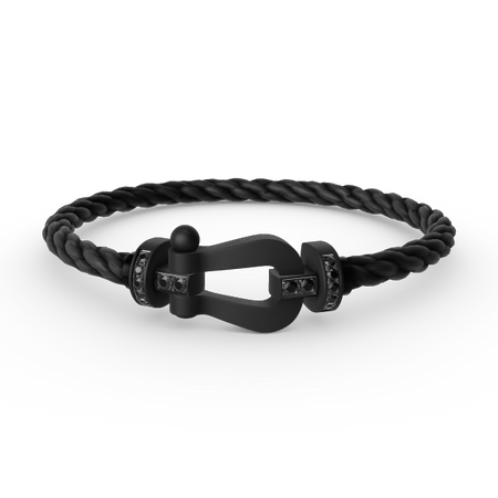 [Luna Brilliance]FORCE LARGE SERIES HORSESHOE BLACK SAMURAI BRACELET