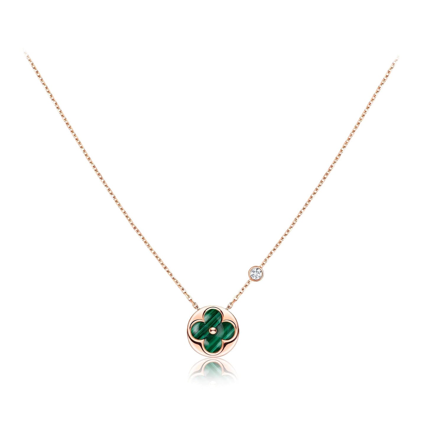 [Luna Brilliance]SUN PEDANT PINK GOLD 1 DIAMOND NECKLACE