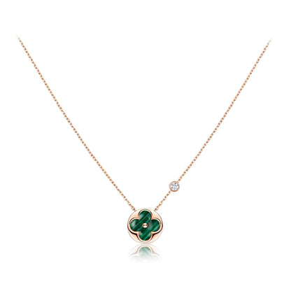 [Luna Brilliance]SUN PEDANT PINK GOLD 1 DIAMOND NECKLACE
