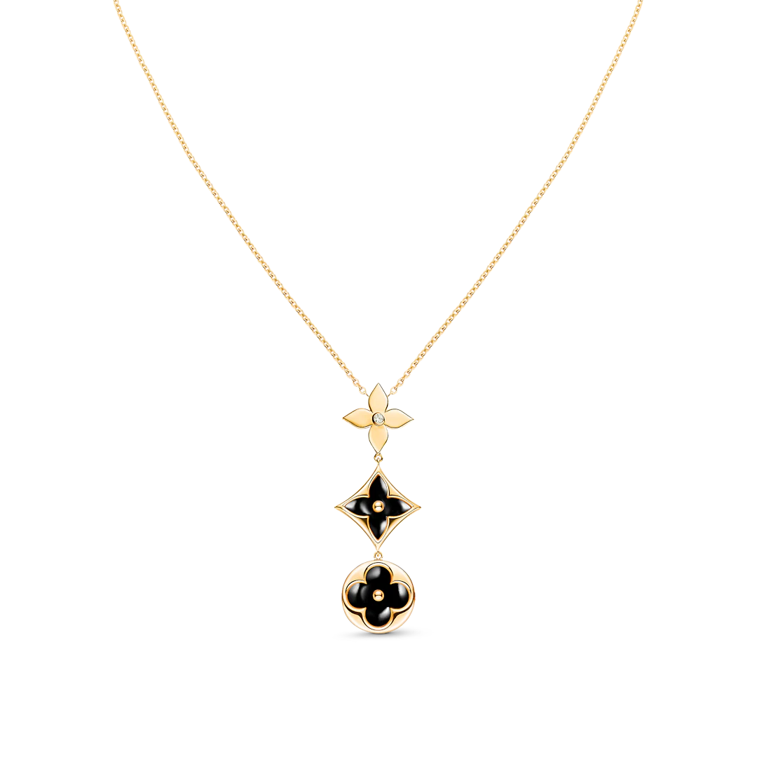 [Luna Brilliance]STAR AND SUN ONYX PINK GOLD NECKLACE