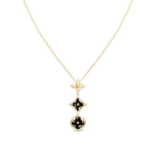 [Luna Brilliance]STAR AND SUN ONYX PINK GOLD NECKLACE