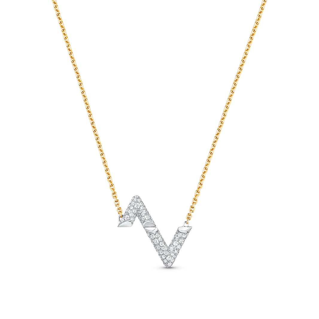 [Luna Brilliance]VOLT SILVER DIAMOND PEDANT NECKLACE