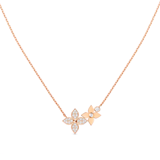 [Luna Brilliance]STAR BLOSSOM NECKLACE PINK GOLD DIAMONDS