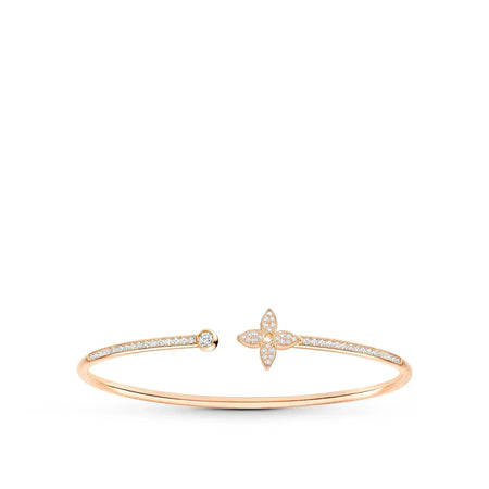 [Luna Brilliance]IDYLLE PINK GOLD OPEN BRACELET DIAMOND PAVED