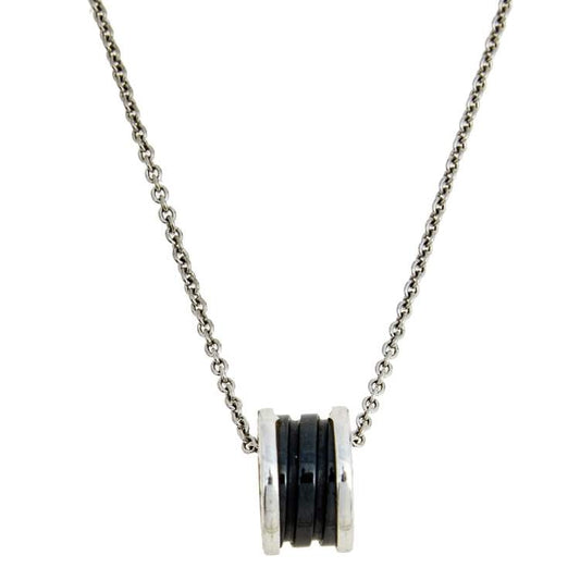 [Luna Brilliance]ZERO 1 BLACK CERAMIC SILVER NECKLACE