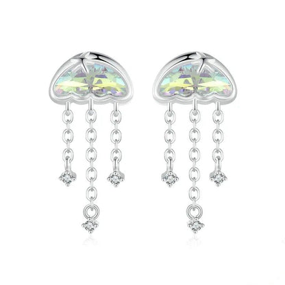 Iridescent Jellyfish Earrings Studs for Women Teen Girls