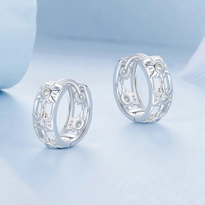 White Gold Plated Inifinite Love Hoop Earring Cartilage Earrings Lightweight