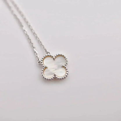 [Luna Brilliance]CLOVER  15MM WHITE MOTHER-OF-PEARL SILVER