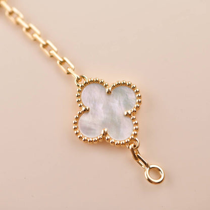 [Luna Brilliance]CLOVER  5 MOTIF WHITE MOP BRACELET