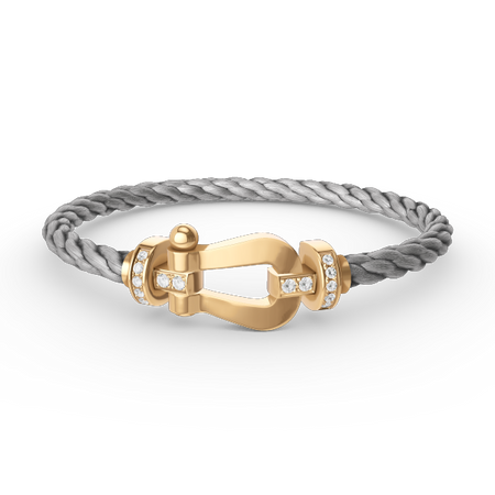 [Luna Brilliance]FORCE LARGE HORSESHOE HALF DIAMOND BRACELET GOLD