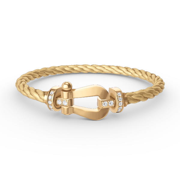 [Luna Brilliance]FORCE LARGE HORSESHOE HALF DIAMOND BRACELET GOLD