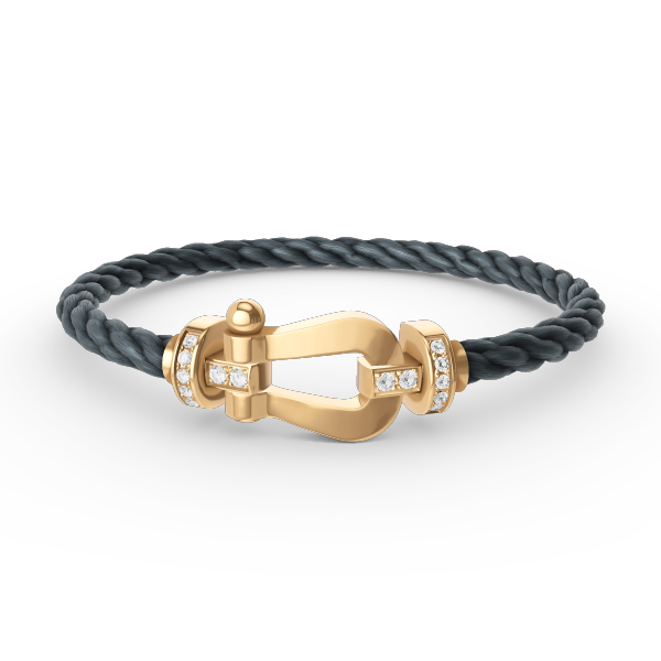 [Luna Brilliance]FORCE LARGE HORSESHOE HALF DIAMOND BRACELET GOLD