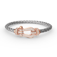 [Luna Brilliance]FORCE LARGE HORSESHOE FULL DIAMOND BRACELET ROSE GOLD