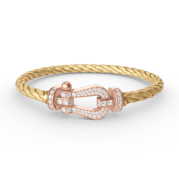 [Luna Brilliance]FORCE LARGE HORSESHOE FULL DIAMOND BRACELET ROSE GOLD