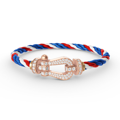 [Luna Brilliance]FORCE LARGE HORSESHOE FULL DIAMOND BRACELET ROSE GOLD