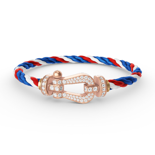 [Luna Brilliance]FORCE LARGE HORSESHOE FULL DIAMOND BRACELET ROSE GOLD