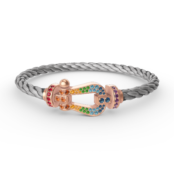 [Luna Brilliance]FORCE LARGE HORSESHOE  COLORED DIAMOND BRACELET ROSE GOLD