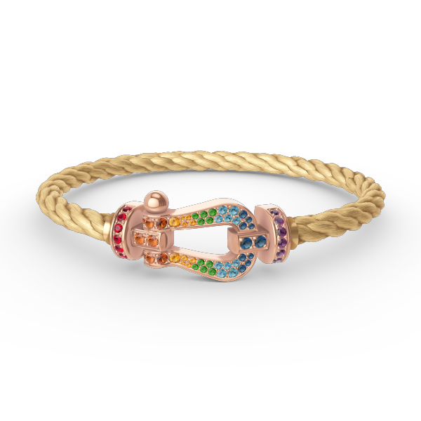 [Luna Brilliance]FORCE LARGE HORSESHOE  COLORED DIAMOND BRACELET ROSE GOLD