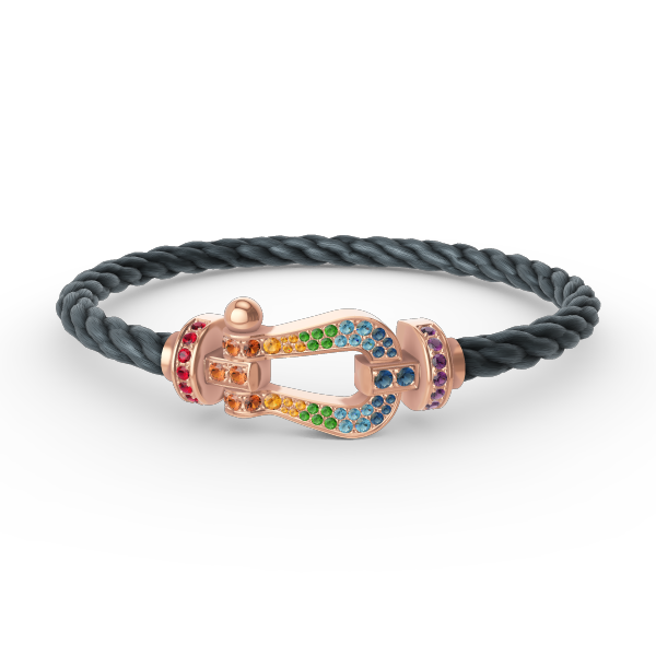 [Luna Brilliance]FORCE LARGE HORSESHOE  COLORED DIAMOND BRACELET ROSE GOLD
