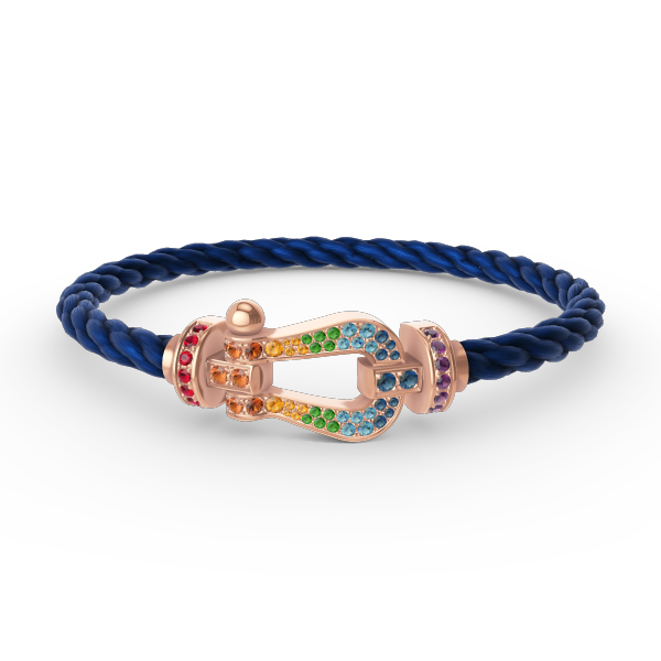 [Luna Brilliance]FORCE LARGE HORSESHOE  COLORED DIAMOND BRACELET ROSE GOLD