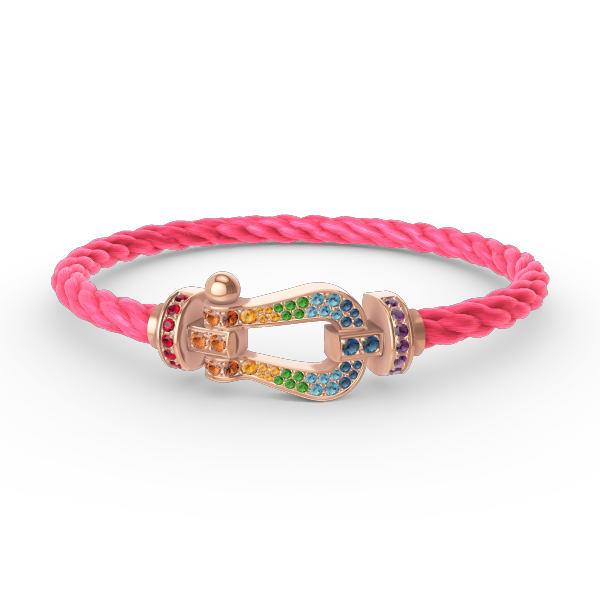 [Luna Brilliance]FORCE LARGE HORSESHOE  COLORED DIAMOND BRACELET ROSE GOLD