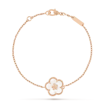 [Luna Brilliance]LUCKY WHITE MOP PLUM BLOSSOM  BRACELET