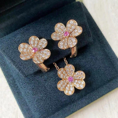 [Luna Brilliance]FRIVOLE ROSE GOLD FLOWER DIAMOND NECKLACE