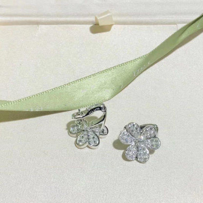 [Luna Brilliance]FRIVOLE SILVER FLOWER DIAMOND EARRINGS
