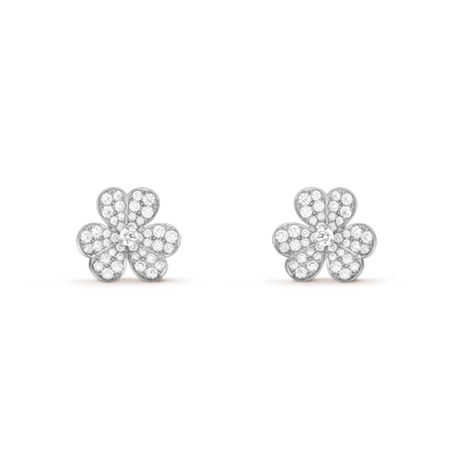 [Luna Brilliance]FRIVOLE SILVER FLOWER DIAMOND EARRINGS