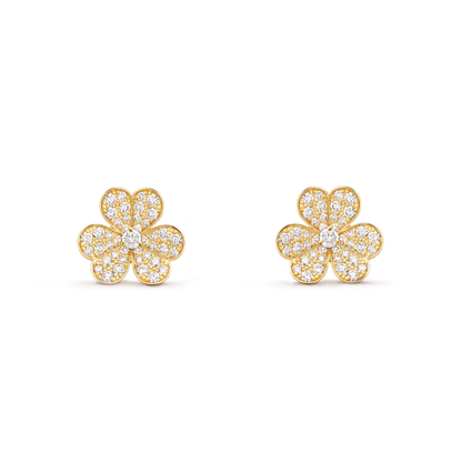 [Luna Brilliance]FRIVOLE GOLD FLOWER DIAMOND EARRINGS