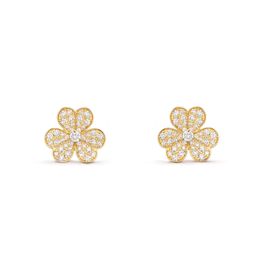 [Luna Brilliance]FRIVOLE GOLD FLOWER DIAMOND EARRINGS