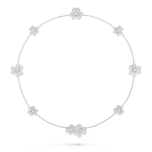 [Luna Brilliance]FRIVOLE SILVER 9 FLOWERS NECKLACE