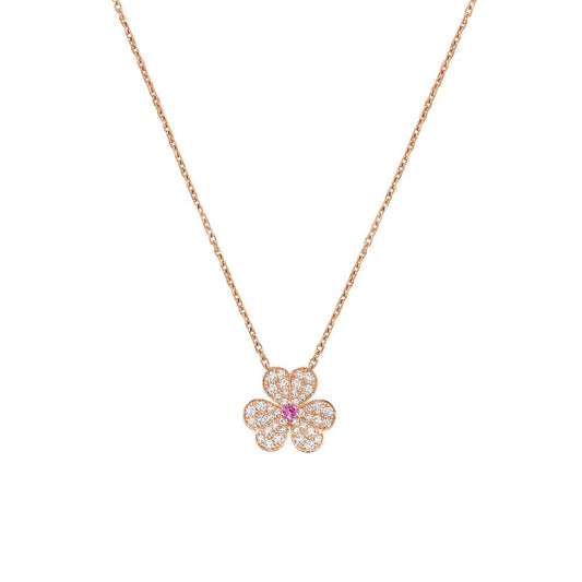 [Luna Brilliance]FRIVOLE ROSE GOLD FLOWER DIAMOND NECKLACE
