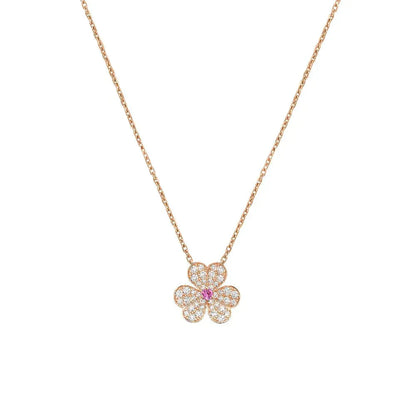 [Luna Brilliance]FRIVOLE ROSE GOLD FLOWER DIAMOND NECKLACE