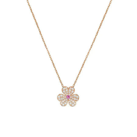 [Luna Brilliance]FRIVOLE ROSE GOLD FLOWER DIAMOND NECKLACE