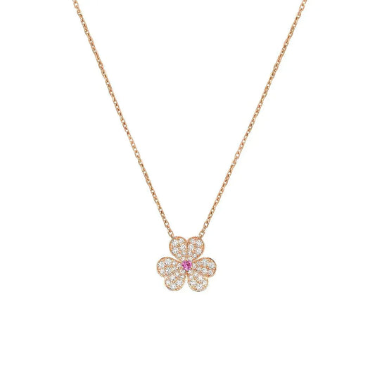 [Luna Brilliance]FRIVOLE ROSE GOLD FLOWER DIAMOND NECKLACE