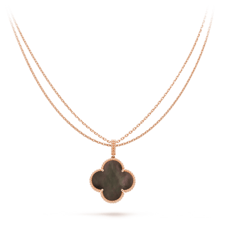 [Luna Brilliance]CLOVER 25MM GOLD DARK MOP BIG CLOVER NECKLACE