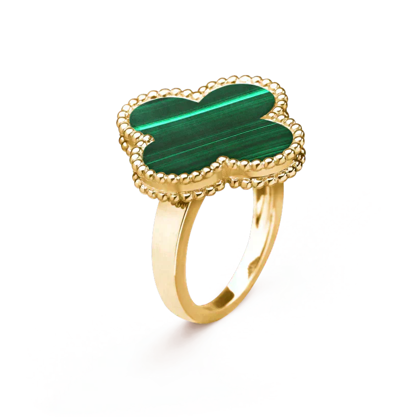 [Luna Brilliance]CLOVER MALACHITE RING