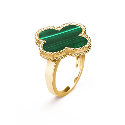 [Luna Brilliance]CLOVER MALACHITE RING