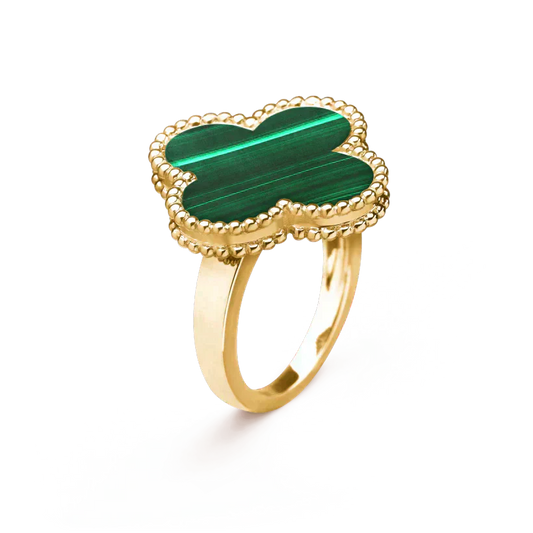 [Luna Brilliance]CLOVER MALACHITE RING