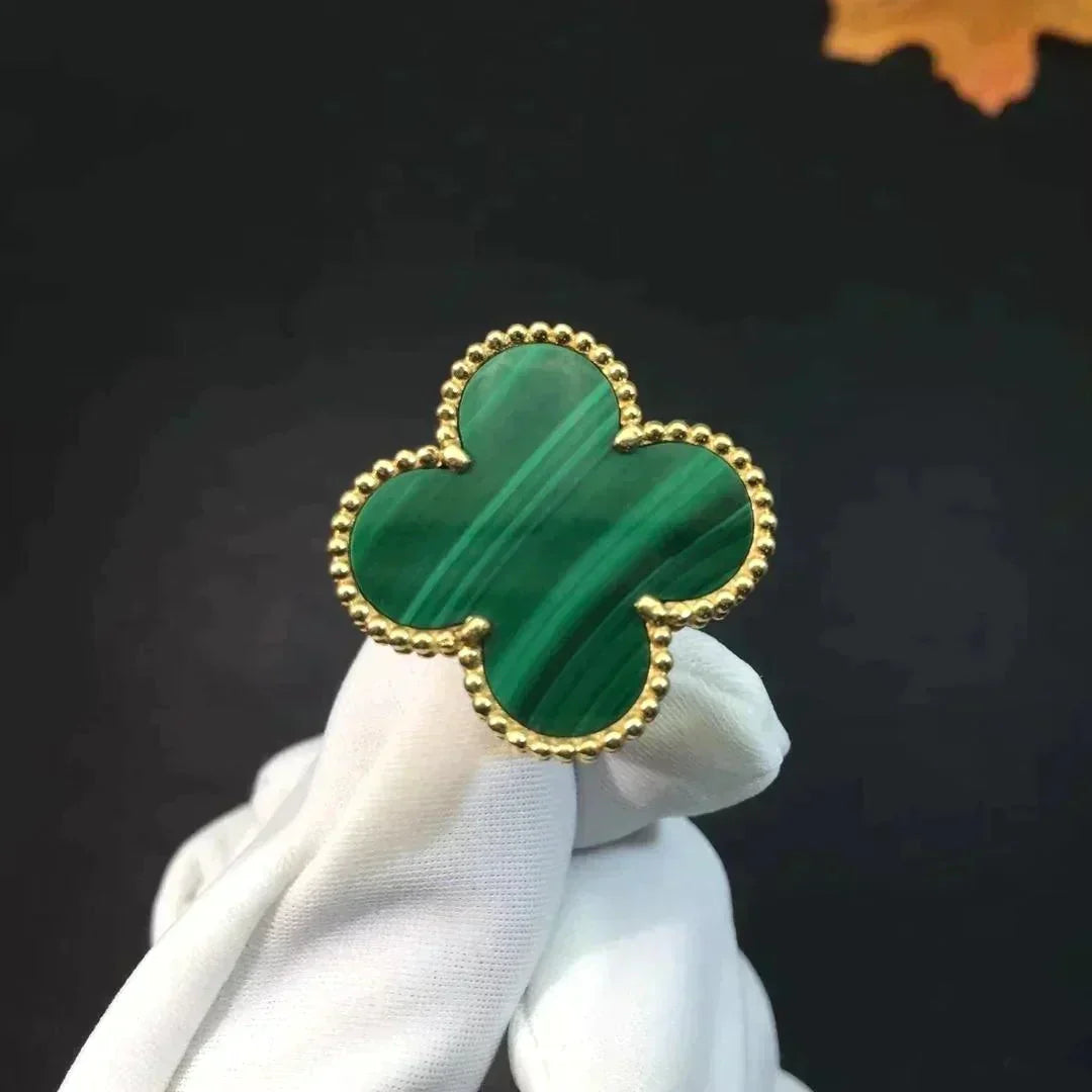 [Luna Brilliance]CLOVER MALACHITE RING