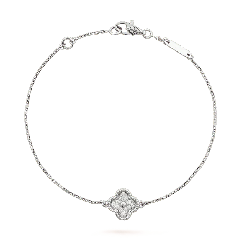 [Luna Brilliance]CLOVER  SINGLE FLOWER BRACELET SILVER