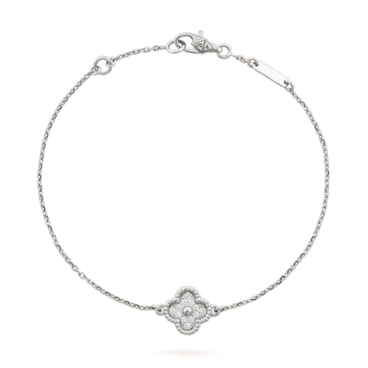 [Luna Brilliance]CLOVER  SINGLE FLOWER BRACELET SILVER