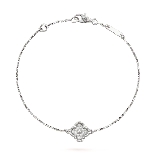 [Luna Brilliance]CLOVER  SINGLE FLOWER BRACELET SILVER