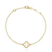 [Luna Brilliance]CLOVER WHITE MOP SINGLE FLOWER BRACELET